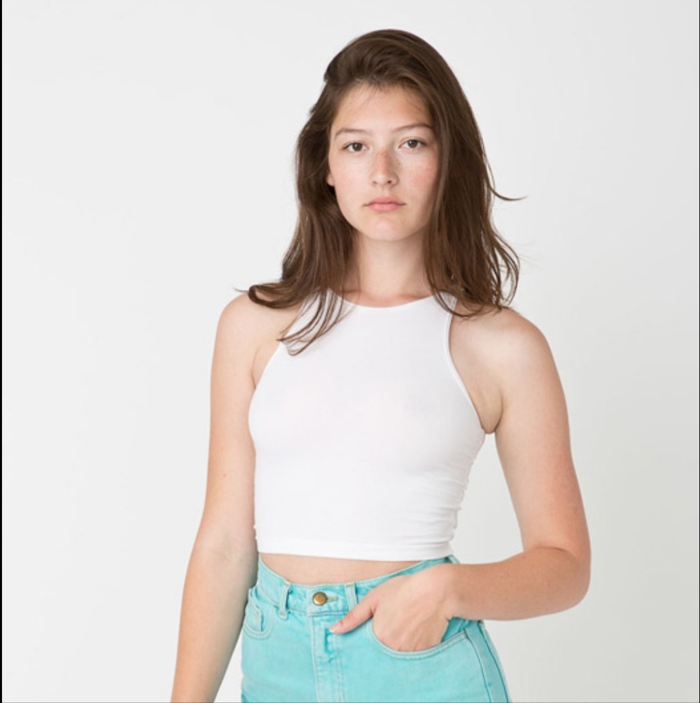 American Apparel Cotton Spandex Jersey Sleeveless Crop Top